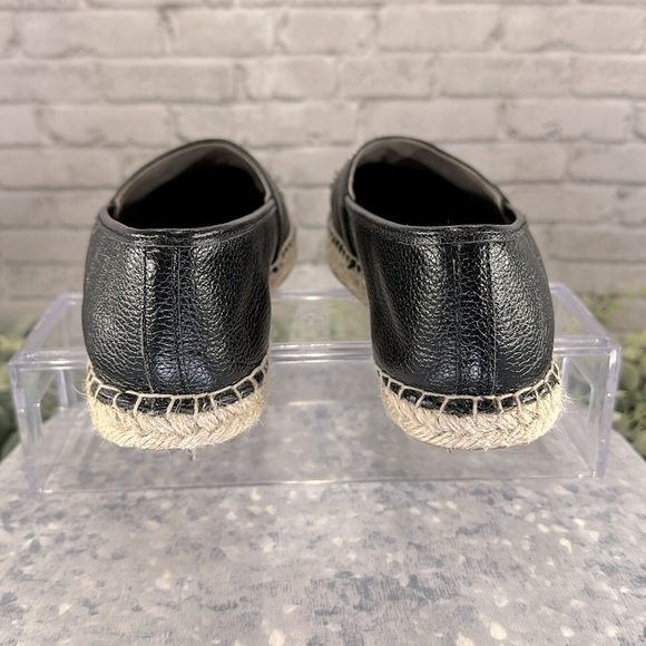 Brighton “Jett” Black Leather Silver Stud Espadrille Slip-on Flats WMS 7M🖤EUC - Picture 5 of 8